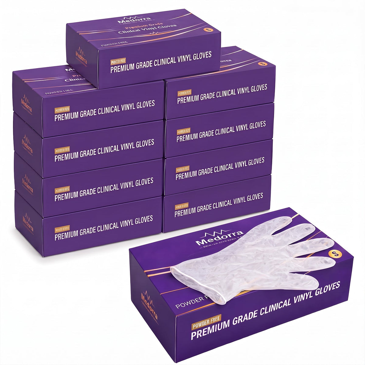 Medorra disposable gloves and packaging