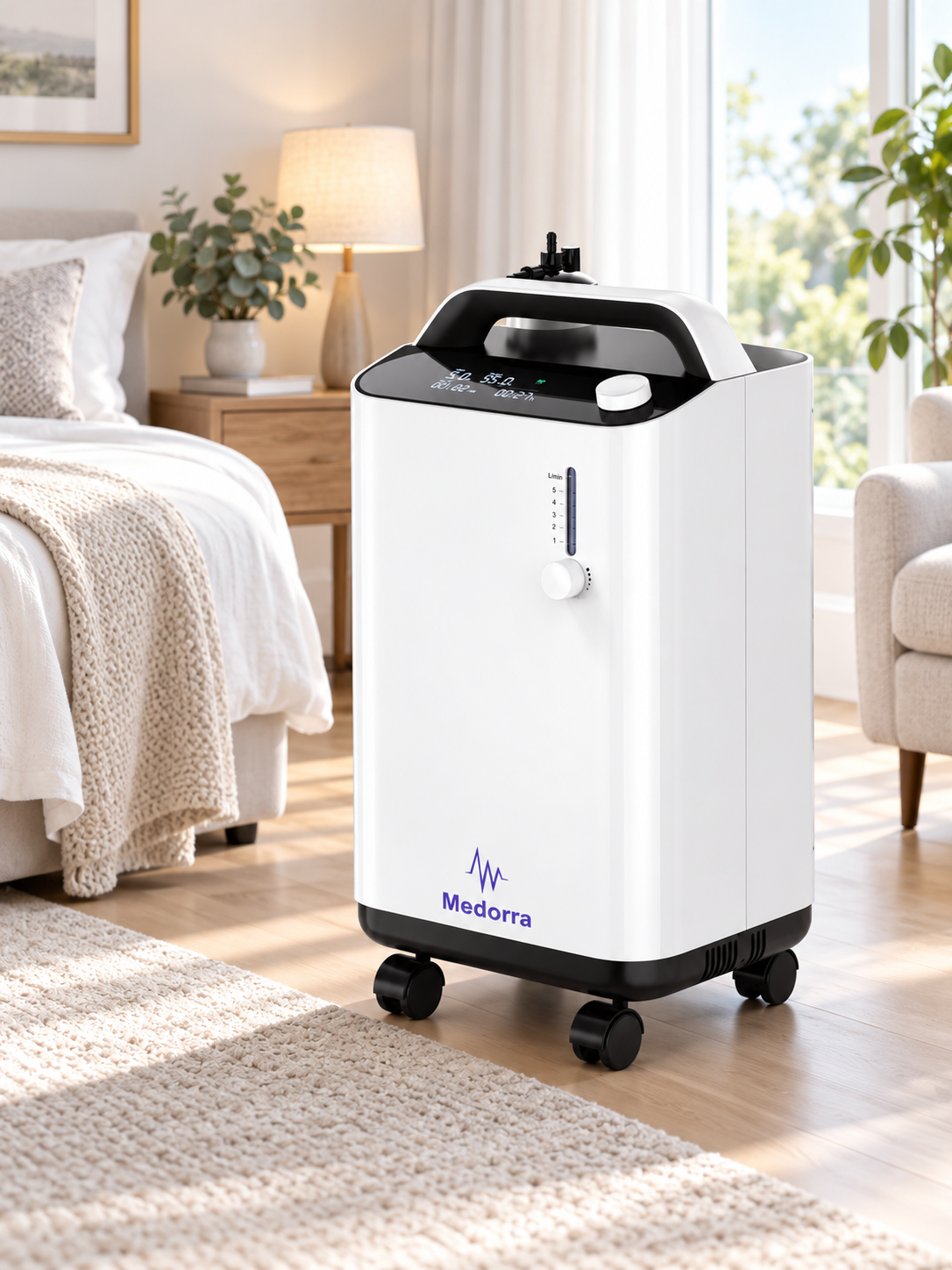 MEDORRA 10L oxygen concentrator in a home-care setting