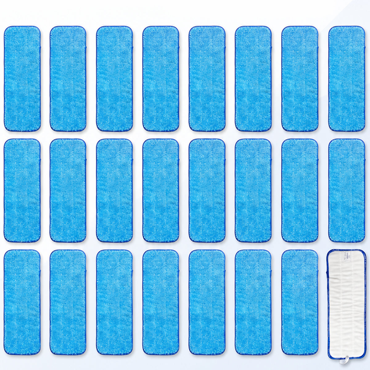 MEDORRA blue 18-inch microfiber mop pads, pack of 24