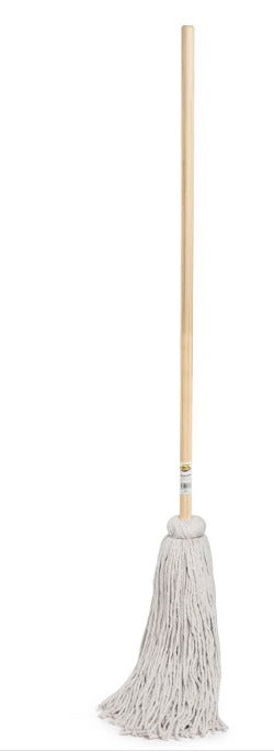 Yacht mop with wood handle
