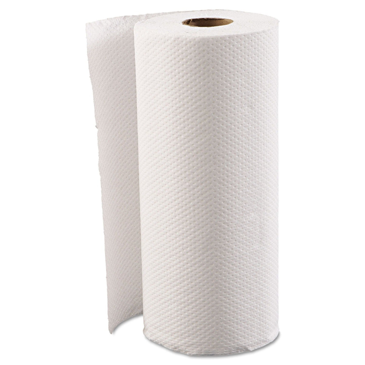 White perforated paper towel rolls