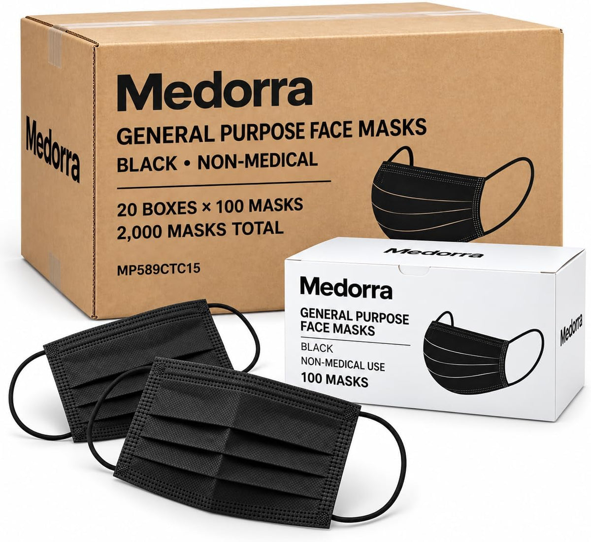 3-ply disposable face masks