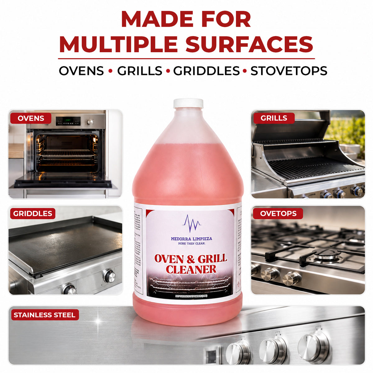 Oven & grill cleaner — product information from Medorra’s listing artwork