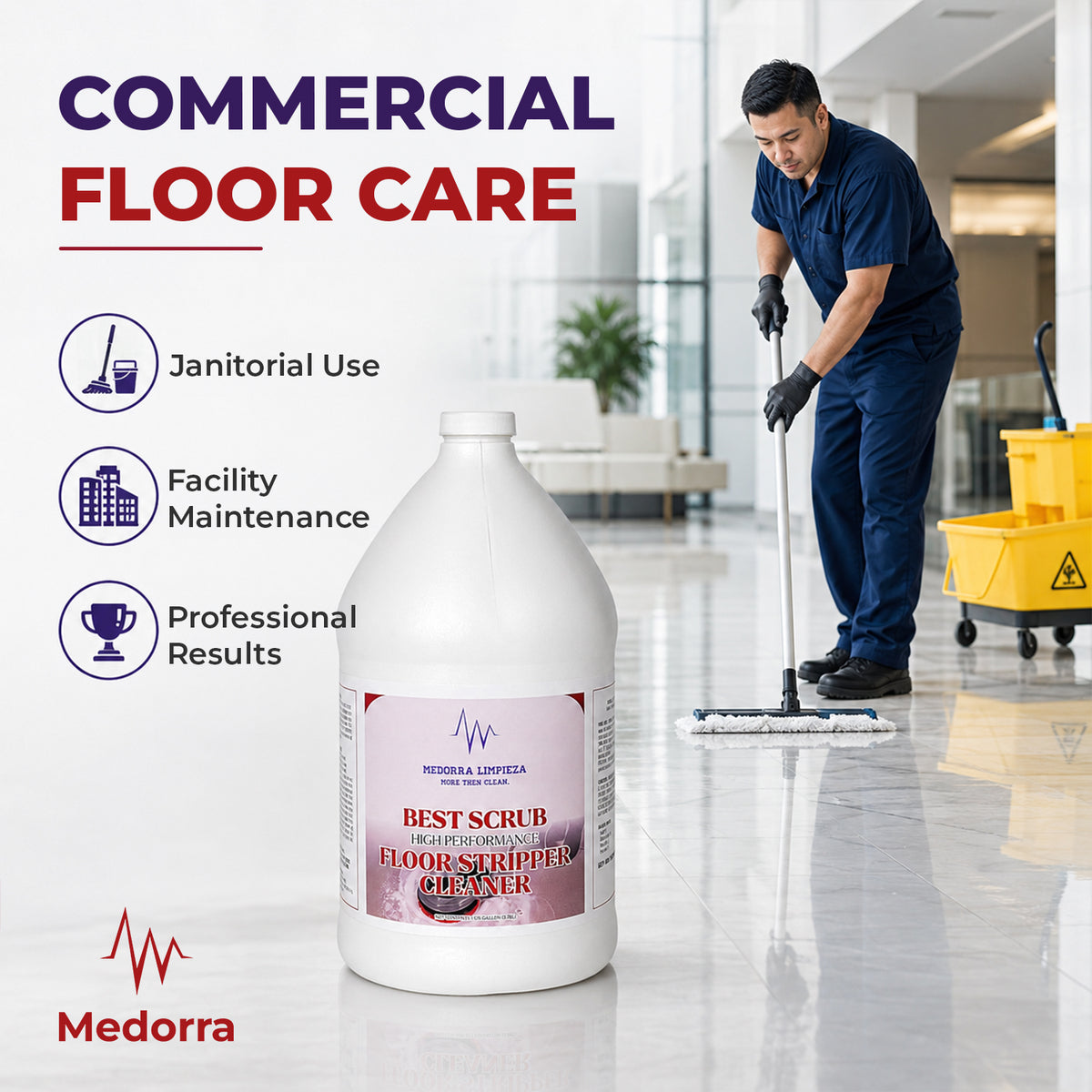 Best Scrub floor stripper — product information from Medorra’s listing artwork