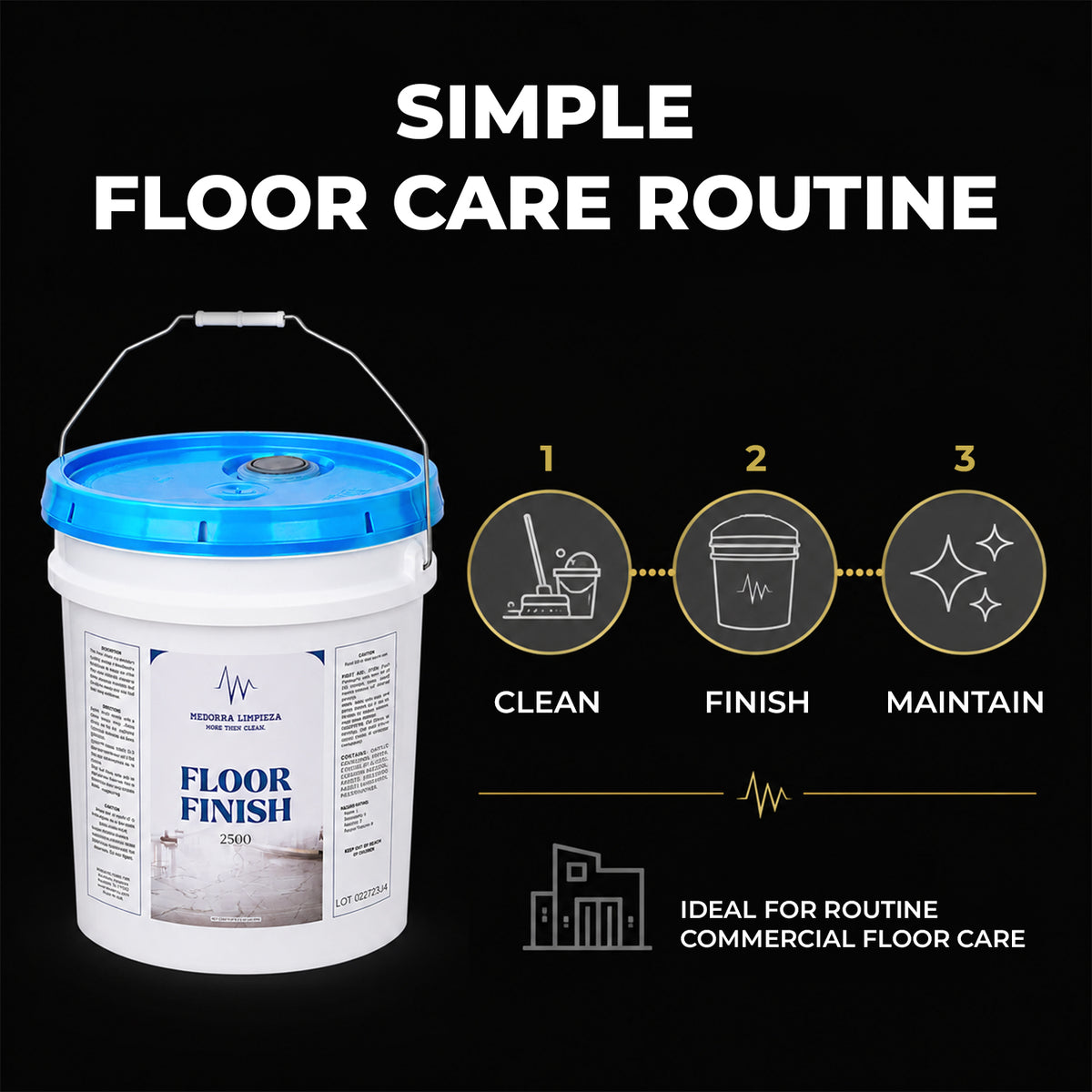 2500 Platinum Quality Floor Finish 5 Gallon Pail — product view 4