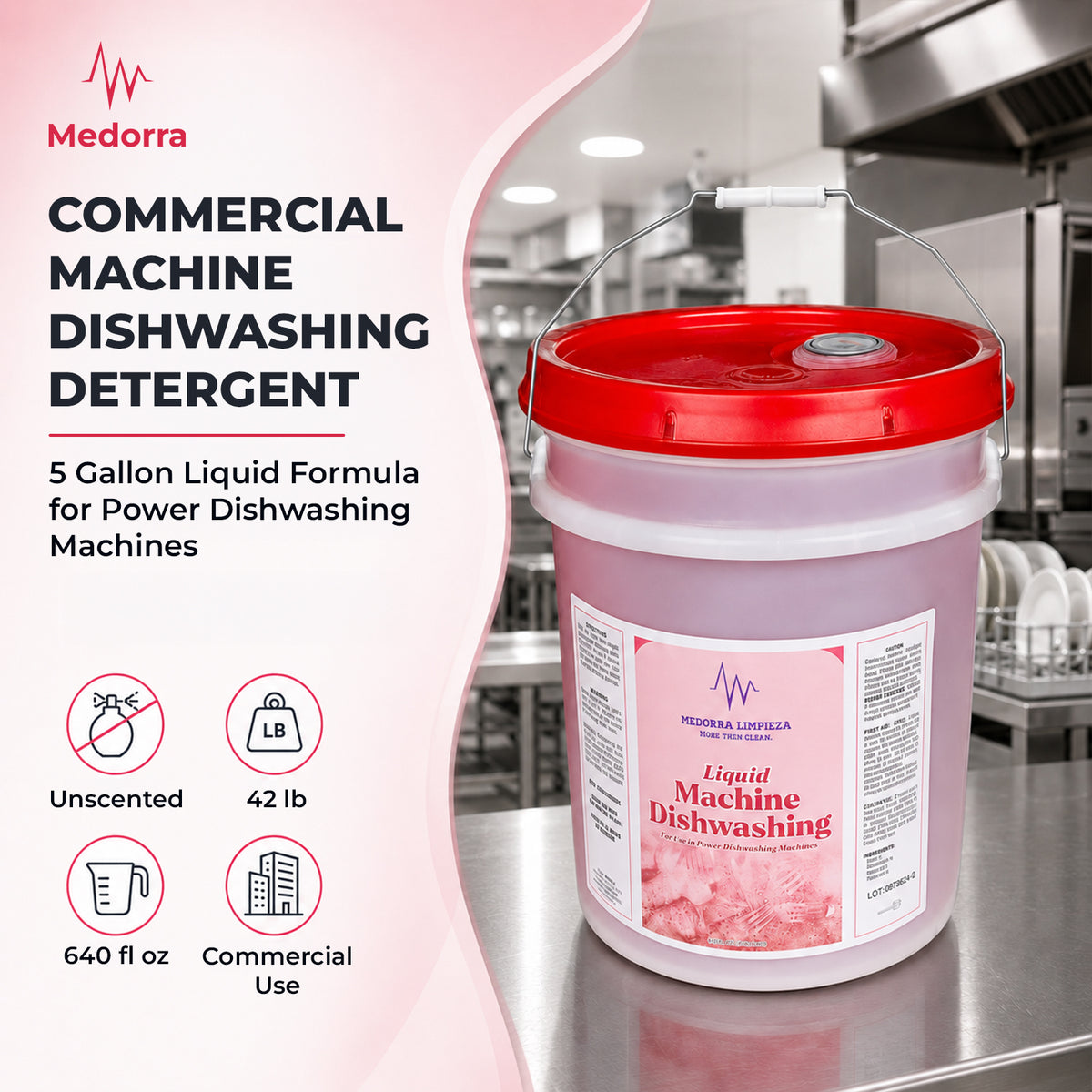 Liquid Machine Dishwashing Detergent, 5 Gallon — product view 2