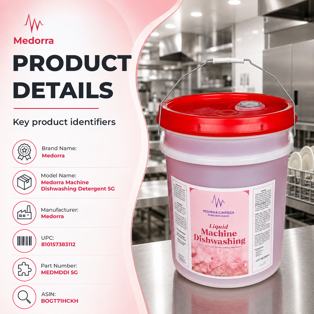 Liquid Machine Dishwashing Detergent, 5 Gallon — product view 4
