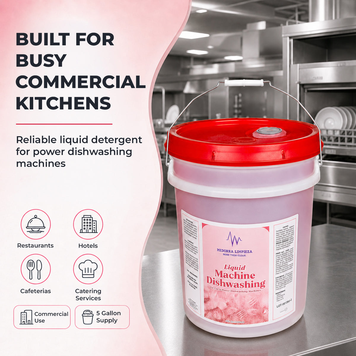 Liquid Machine Dishwashing Detergent, 5 Gallon — product view 5