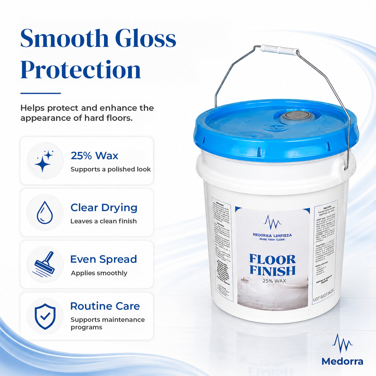 25% Wax Floor Finish,5 Gallon — product view 4