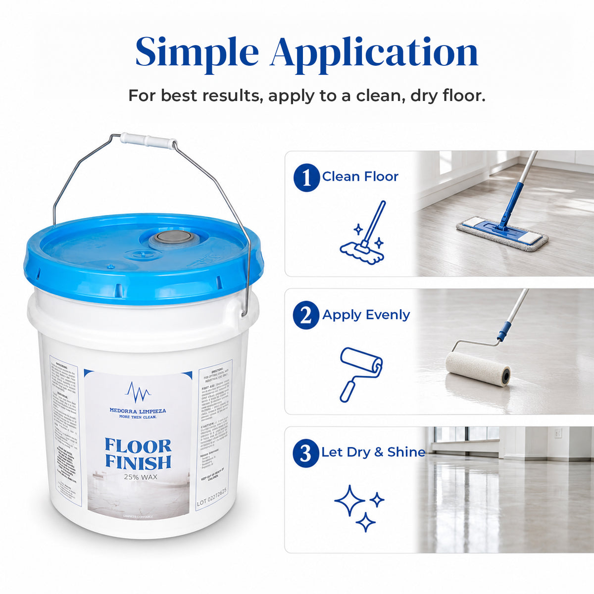 25% Wax Floor Finish,5 Gallon — product view 5