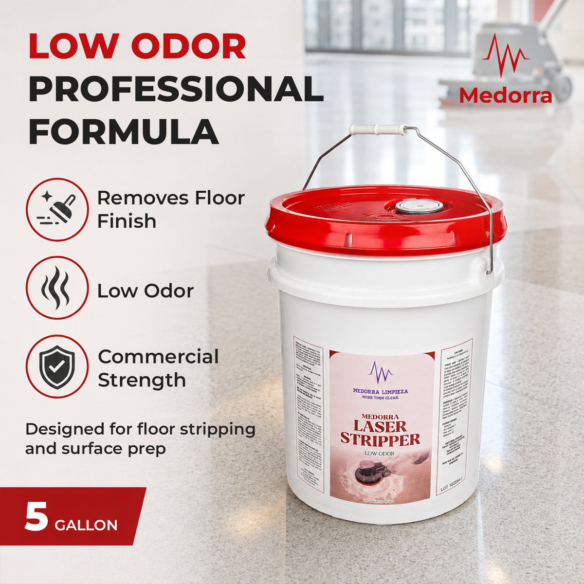 Laser Low Odor Floor Stripper, 5 Gallon Pail — product view 2