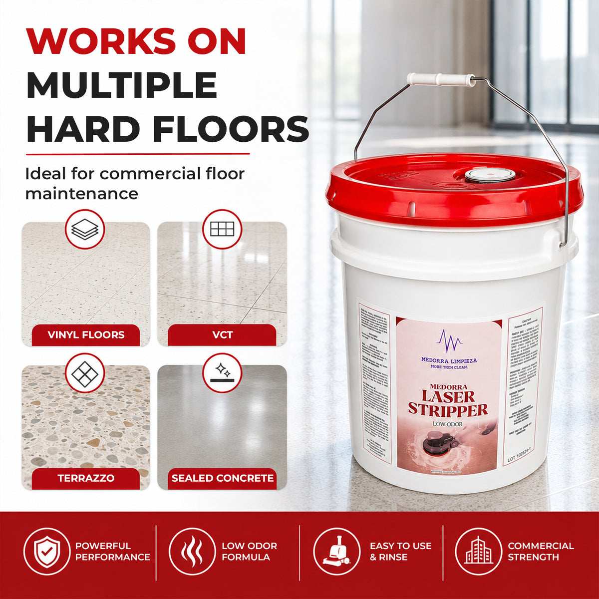 Laser Low Odor Floor Stripper, 5 Gallon Pail — product view 3