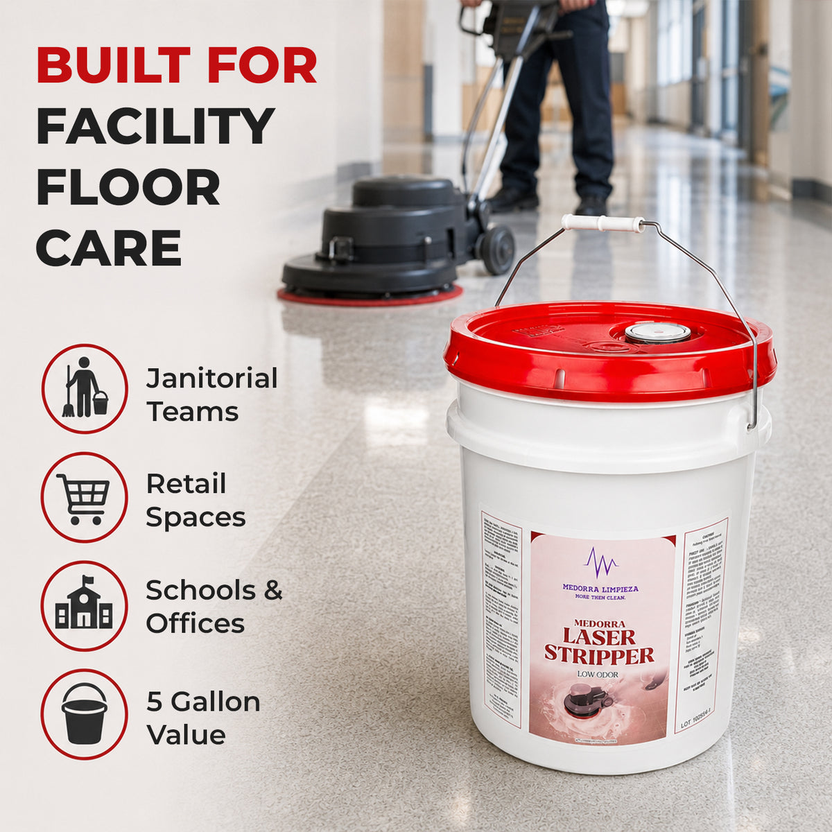 Laser Low Odor Floor Stripper, 5 Gallon Pail — product view 5