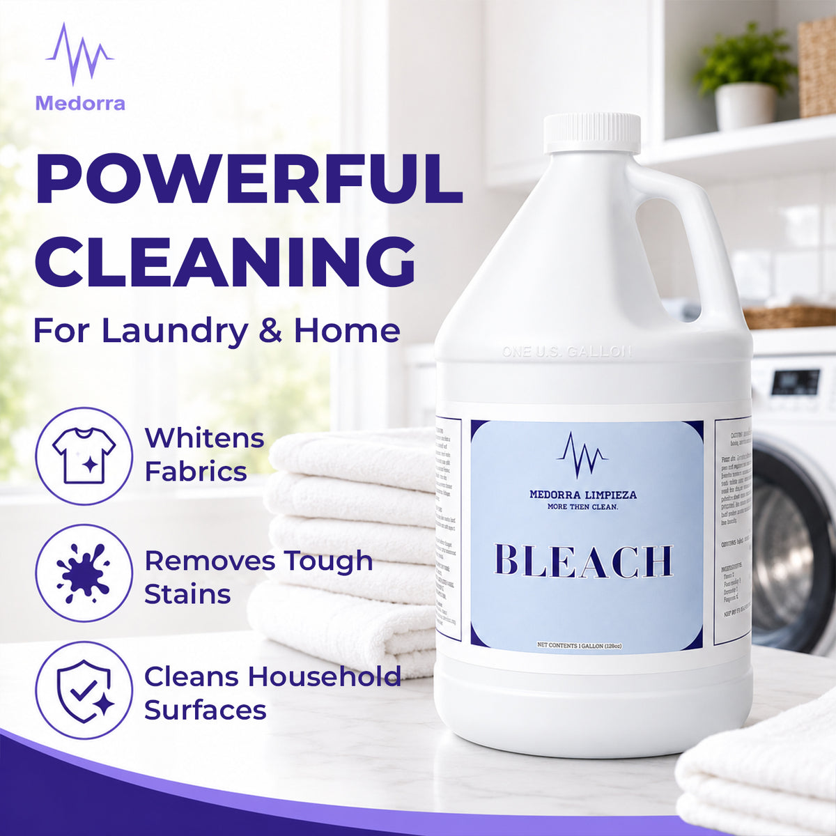 Liquid Bleach, 1 Gallon (6-Pack), Multi-Purpose Cleaner (AA-SB7B-1B7Z) — product view 2