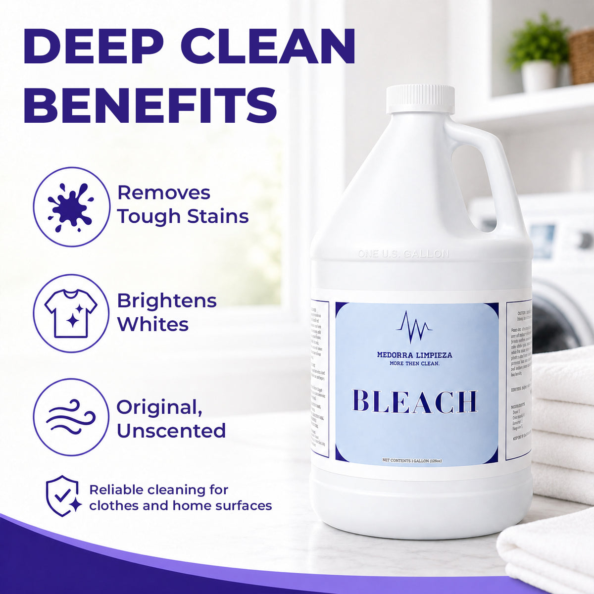 Liquid Bleach, 1 Gallon (6-Pack), Multi-Purpose Cleaner (AA-SB7B-1B7Z) — product view 4