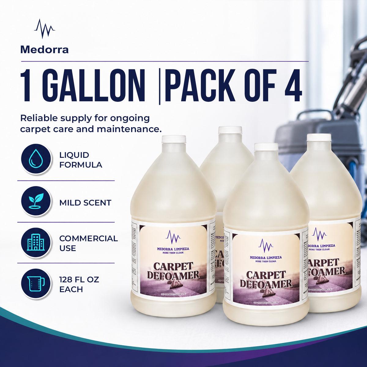 Carpet Defoamer, Anti-Foam Solution for,1 Gallon (4Case) — product view 2