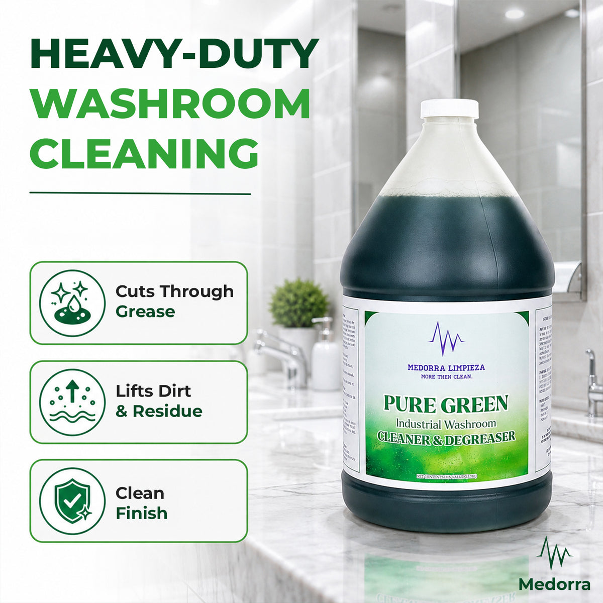 Pure Green Industrial Washroom Cleaner & Degreaser,1 Gallon Bottles, Case of 4 — product view 2