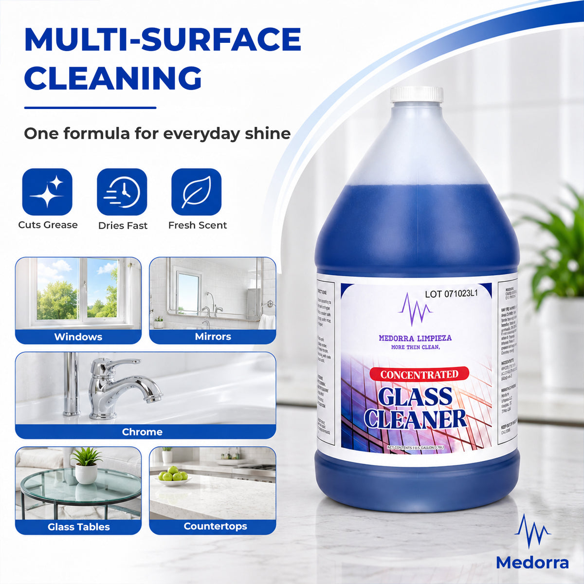 Window & Glass Cleaner, Professional Streak, 1 Gallon (Case of 4) — product view 3