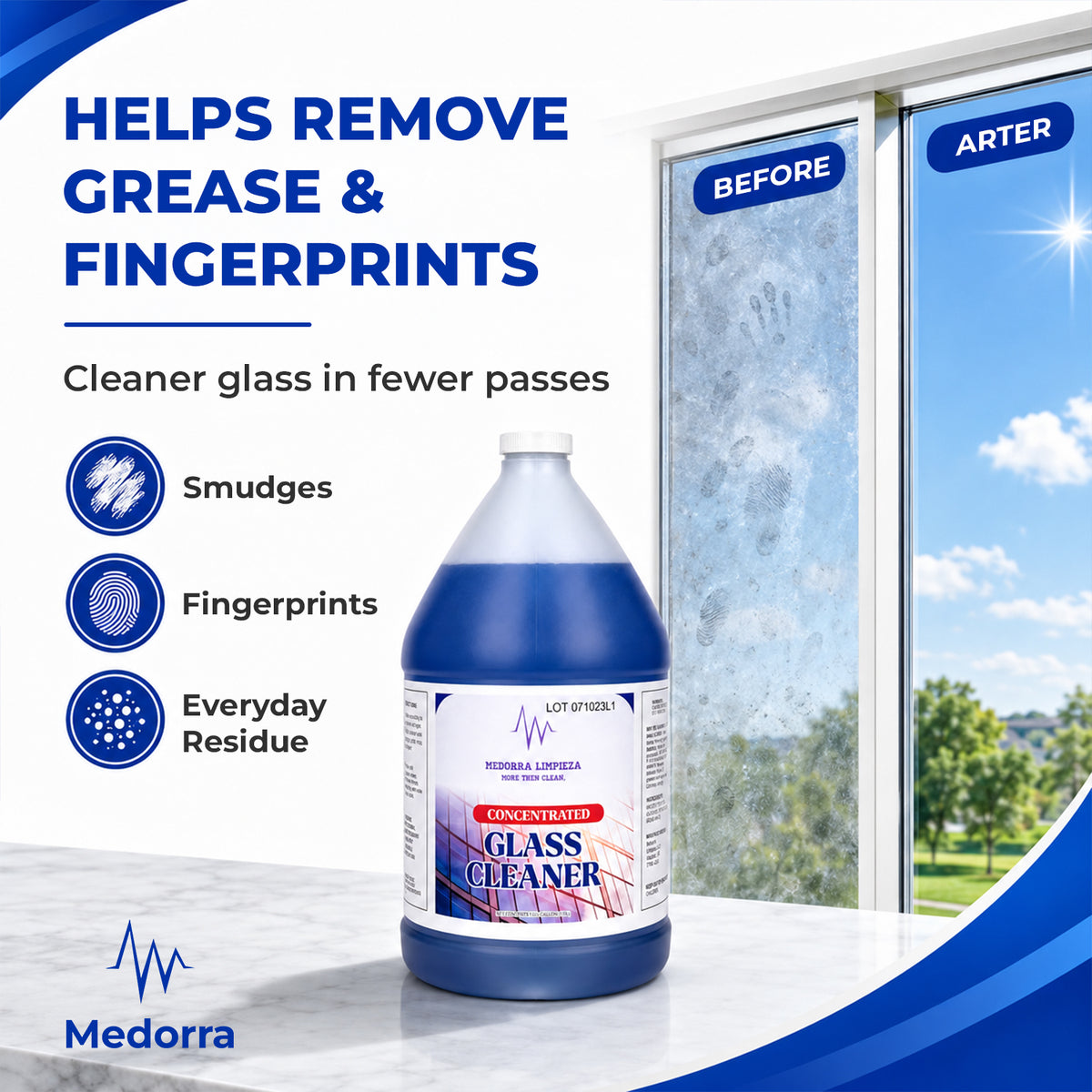 Window & Glass Cleaner, Professional Streak, 1 Gallon (Case of 4) — product view 4