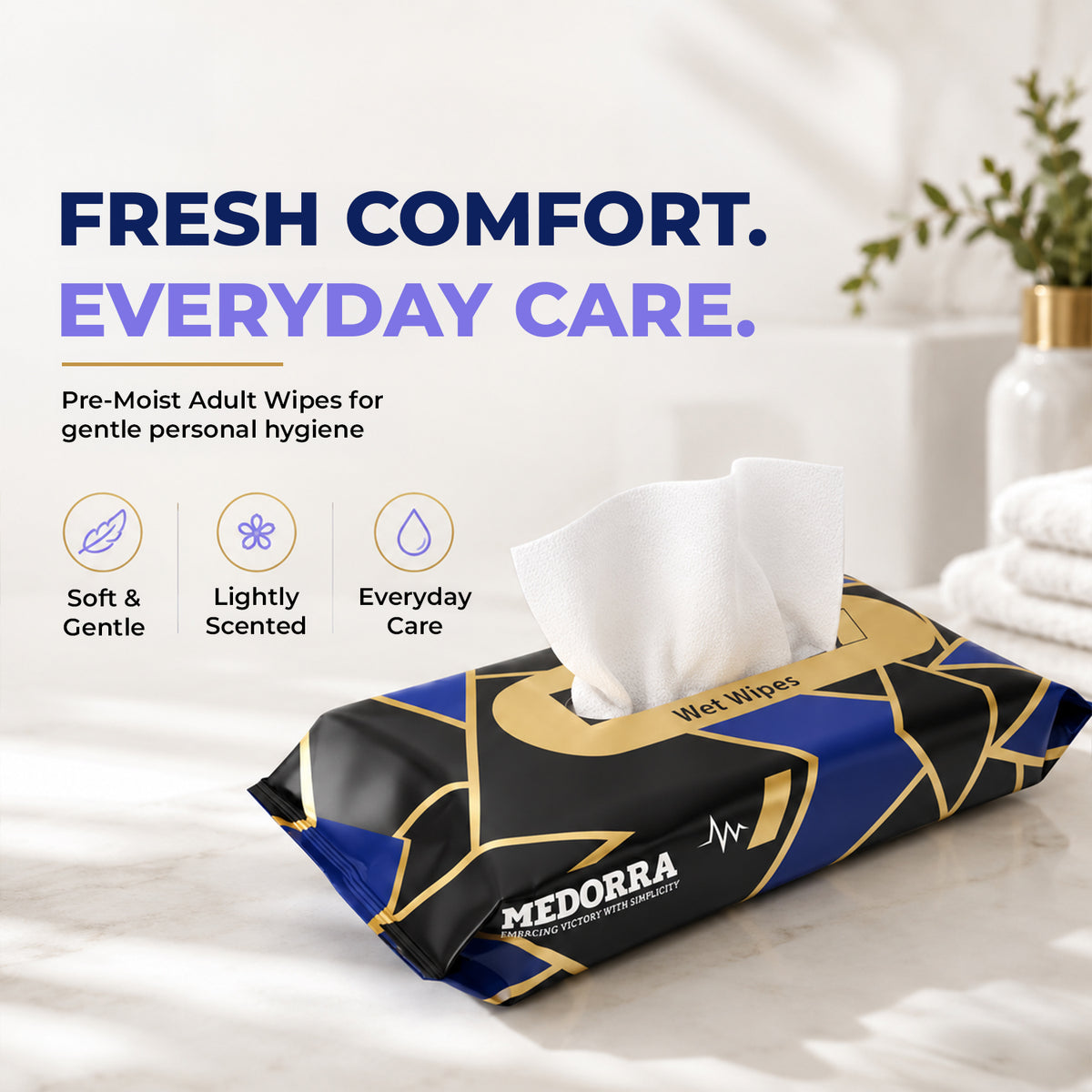 Pre-Moist Wipes • 8” x 12” • scented • 12 packs × 50 wipes per case (600 wipes total) (scented) (MED5PMAWS) — product view 4