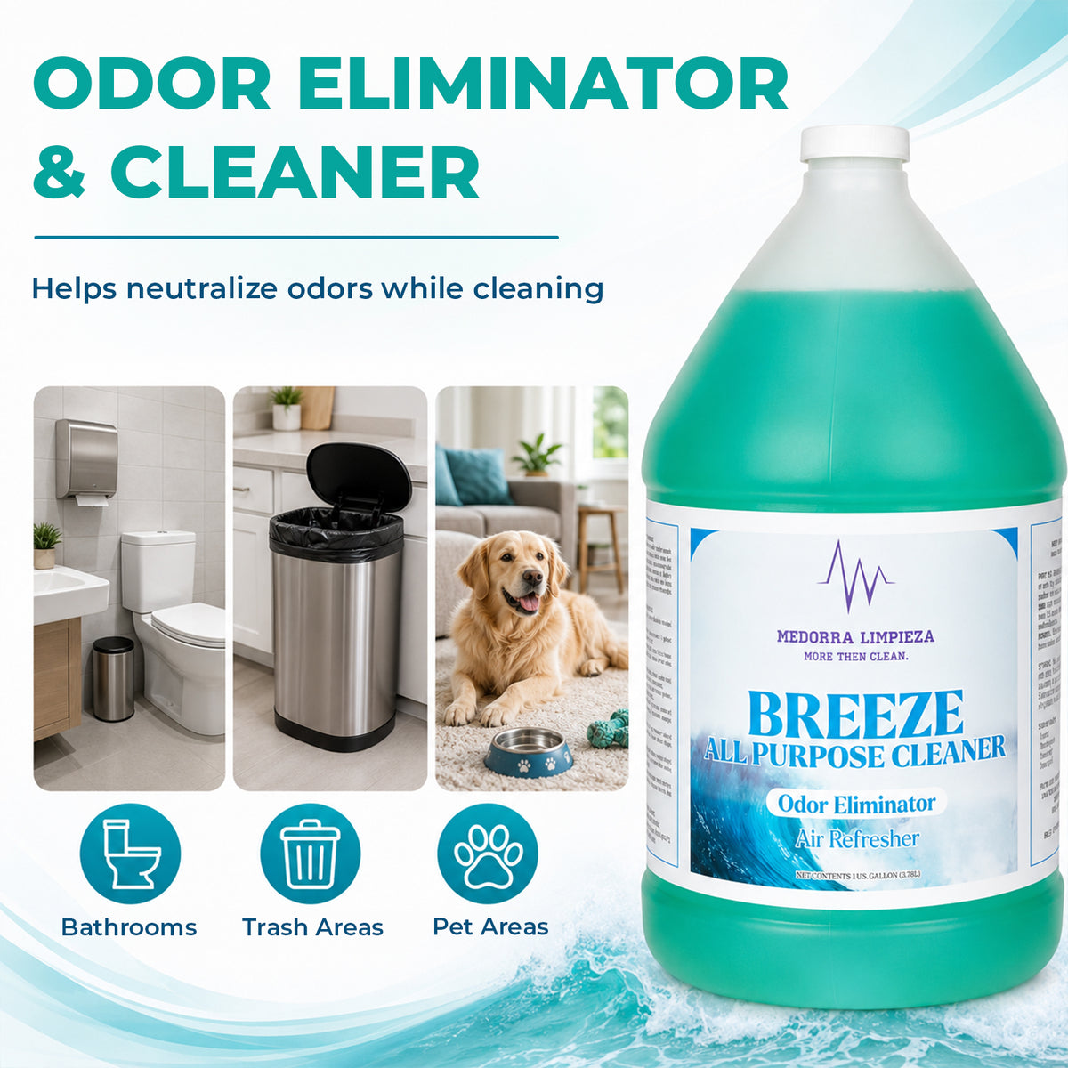 Breeze Odor Eliminator & Multi-Purpose Cleaner, 1 Gallon (Case of 4) — product view 2