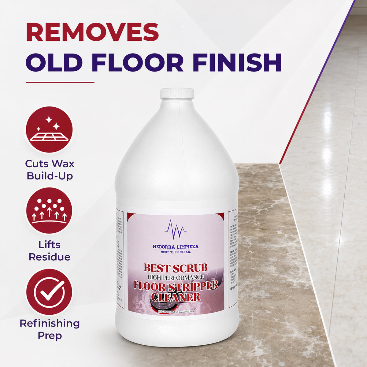 Best Scrub Floor Stripper Cleaner,1 Gallon, Case of 4 — product view 2