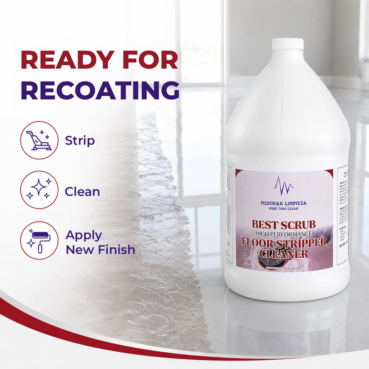 Best Scrub Floor Stripper Cleaner,1 Gallon, Case of 4 — product view 4
