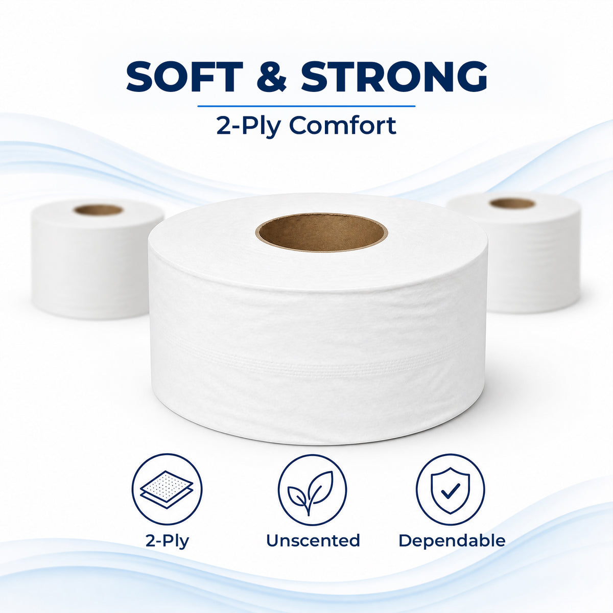 Jumbo Toilet Paper, 2-Ply, 750 Sheets per Roll, 12 Rolls — product view 2