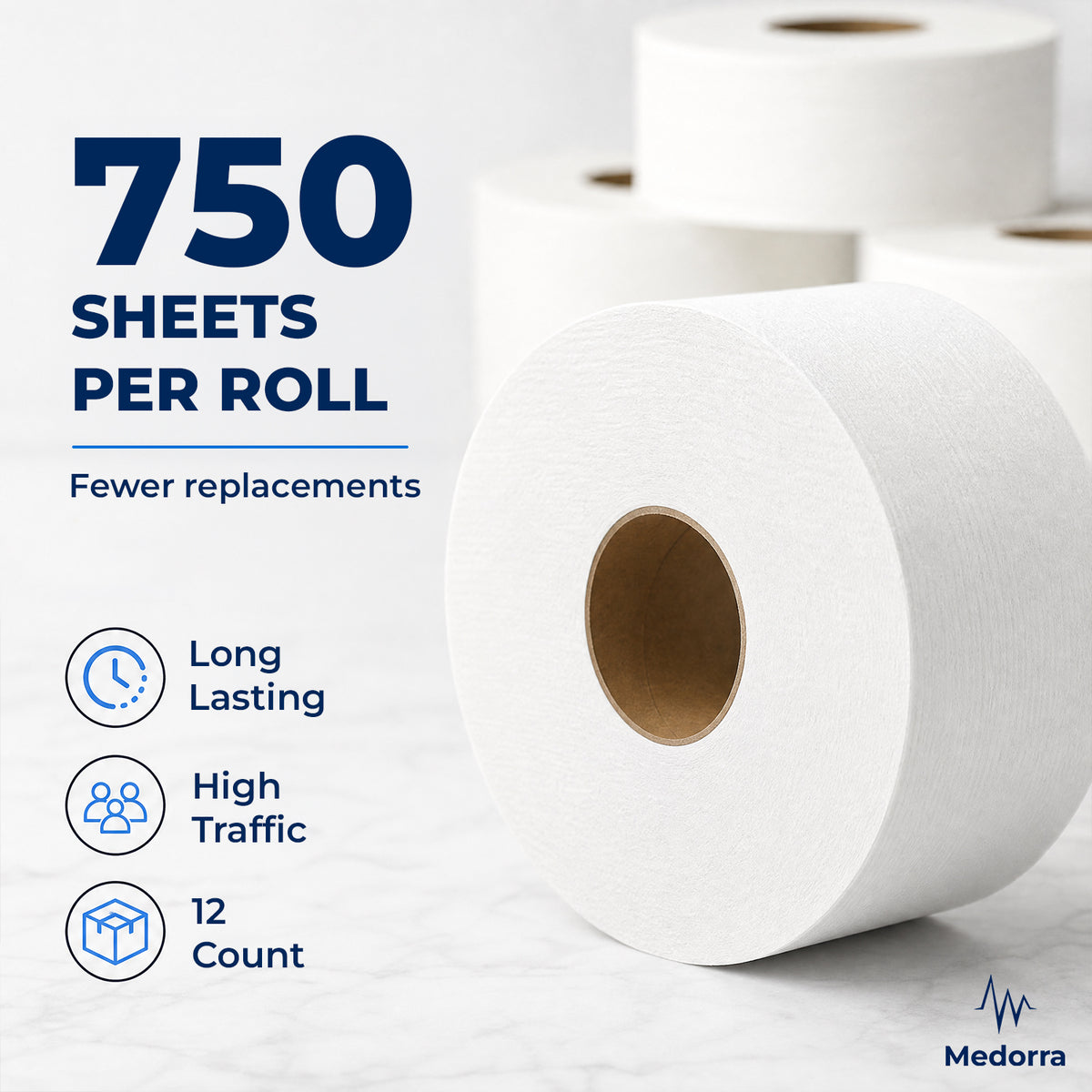 Jumbo Toilet Paper, 2-Ply, 750 Sheets per Roll, 12 Rolls — product view 3
