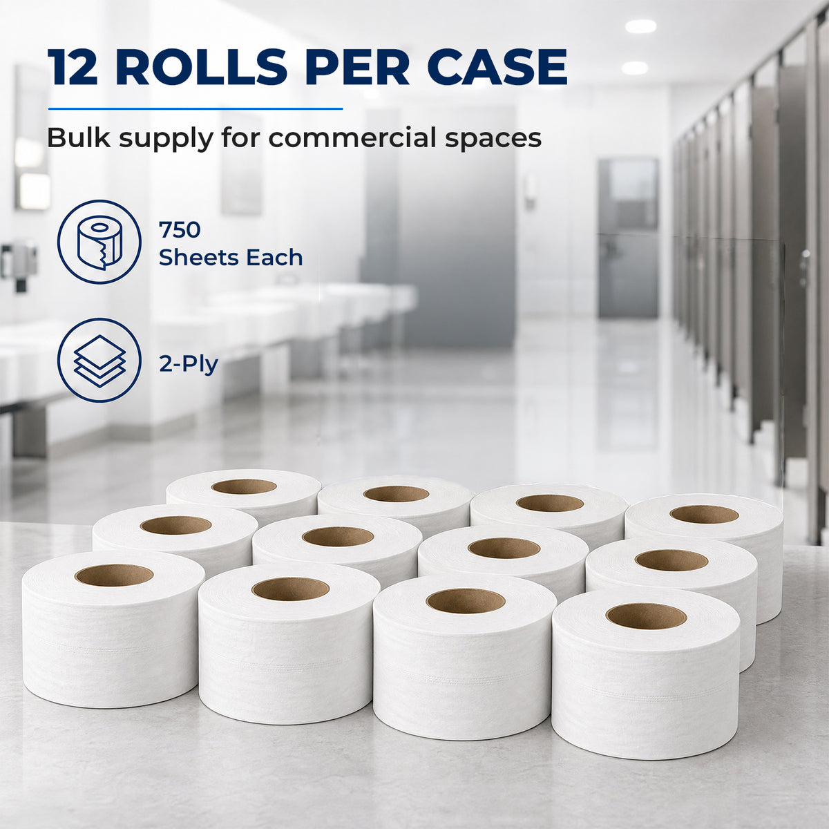 Jumbo Toilet Paper, 2-Ply, 750 Sheets per Roll, 12 Rolls — product view 5