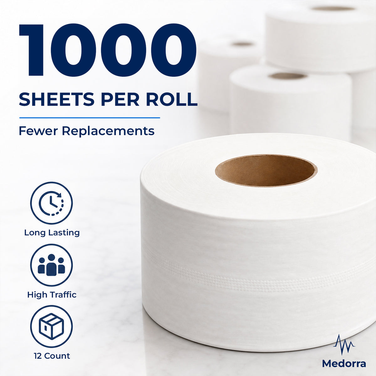 2-Ply Jumbo Toilet Tissue, 1000 Sheets per Roll, 12 Rolls — product view 3