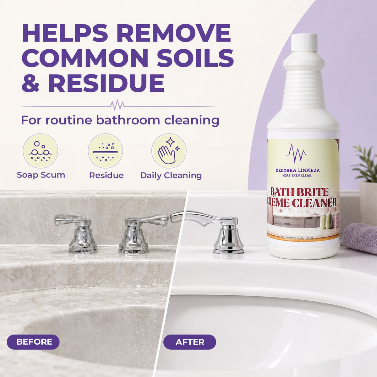 Bath Brite Cream Cleanser 32 oz Bottles, Case of 12 — product view 3