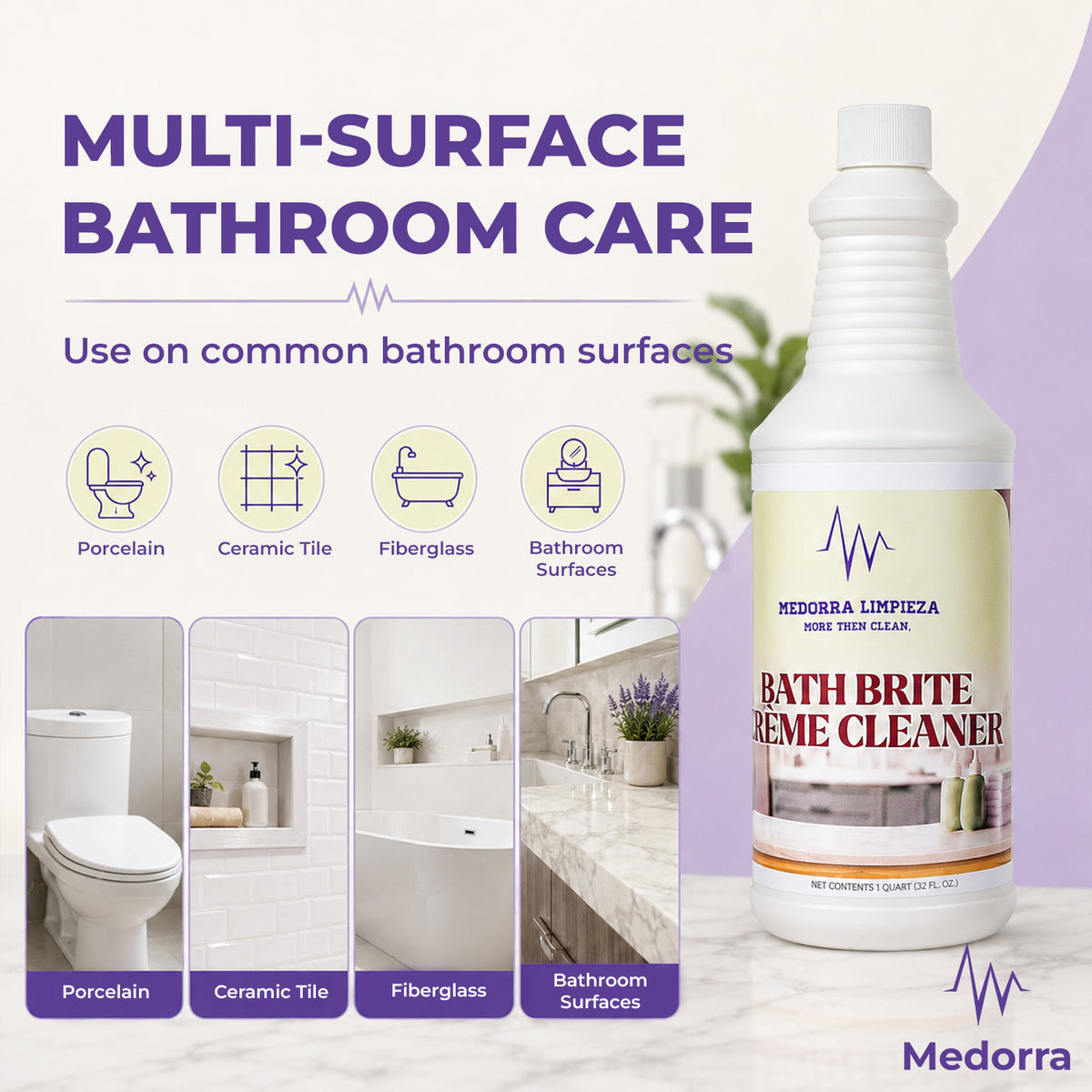 Bath Brite Cream Cleanser 32 oz Bottles, Case of 12 — product view 4