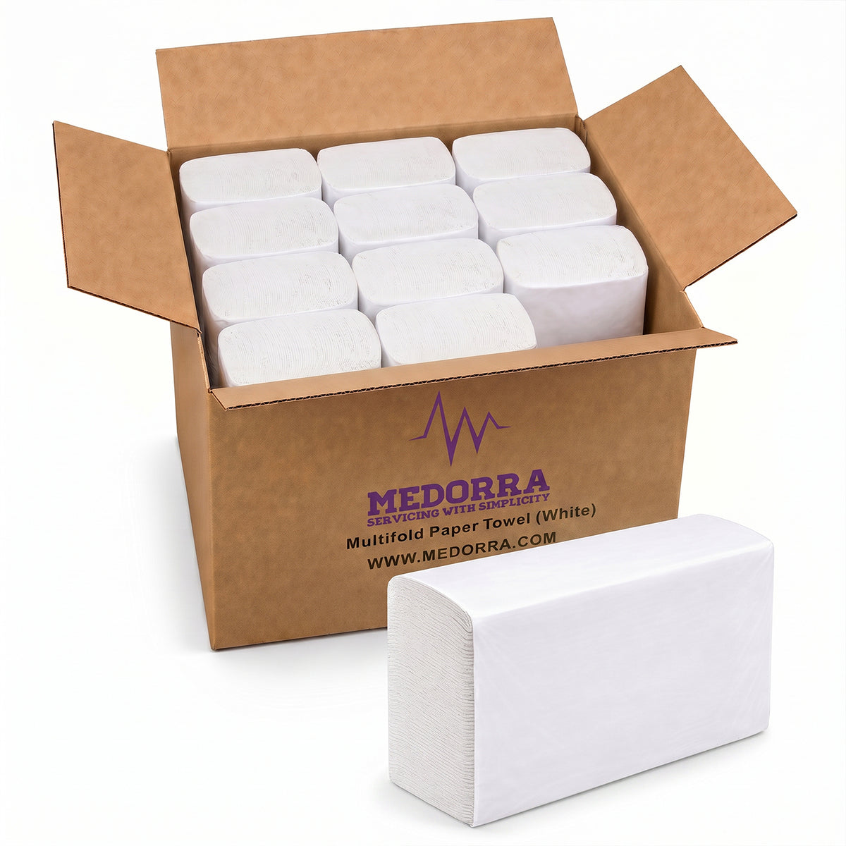 Multifold Paper Towels,White Bulk 12 Packs, 250 Sheets per — product view 1