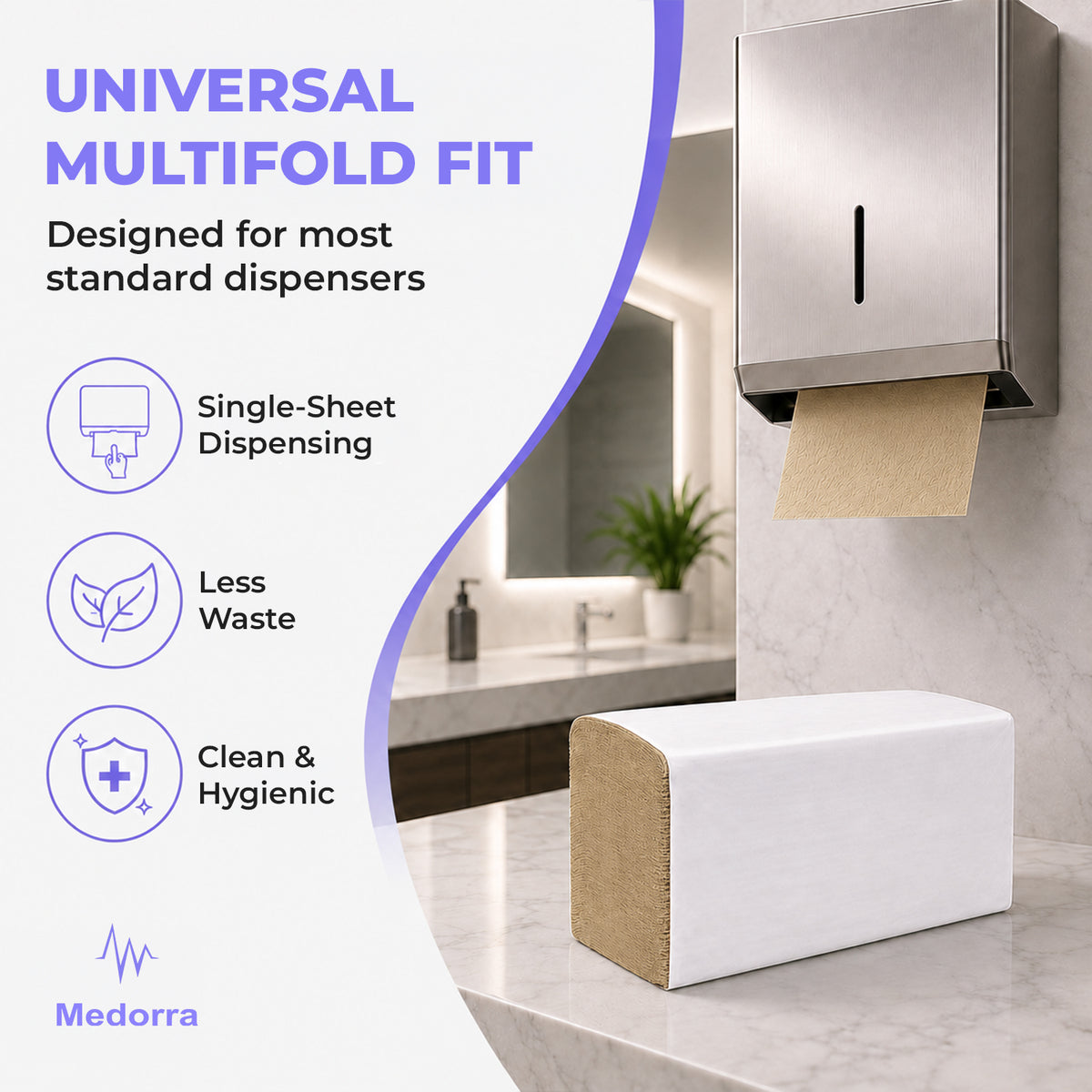 Multifold Paper Towels, Brown, Bulk 12 Packs, 250 Sheets — product view 2