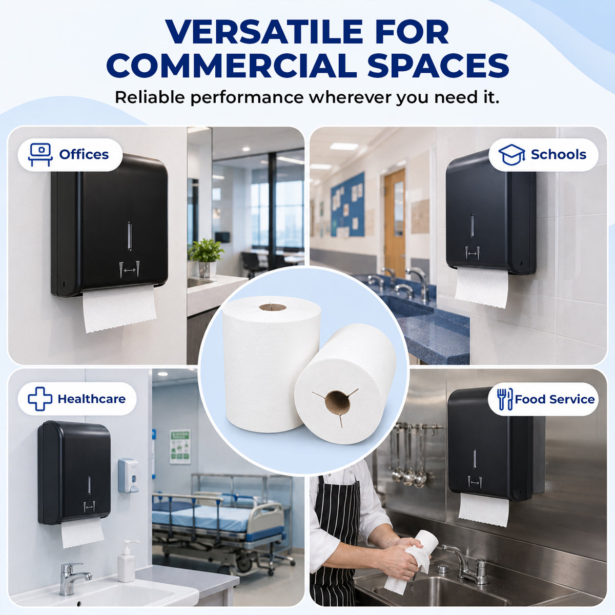 White Hardwound Paper Towel Rolls, 8 in 800 ft. per Roll, 6 Rolls — product view 4