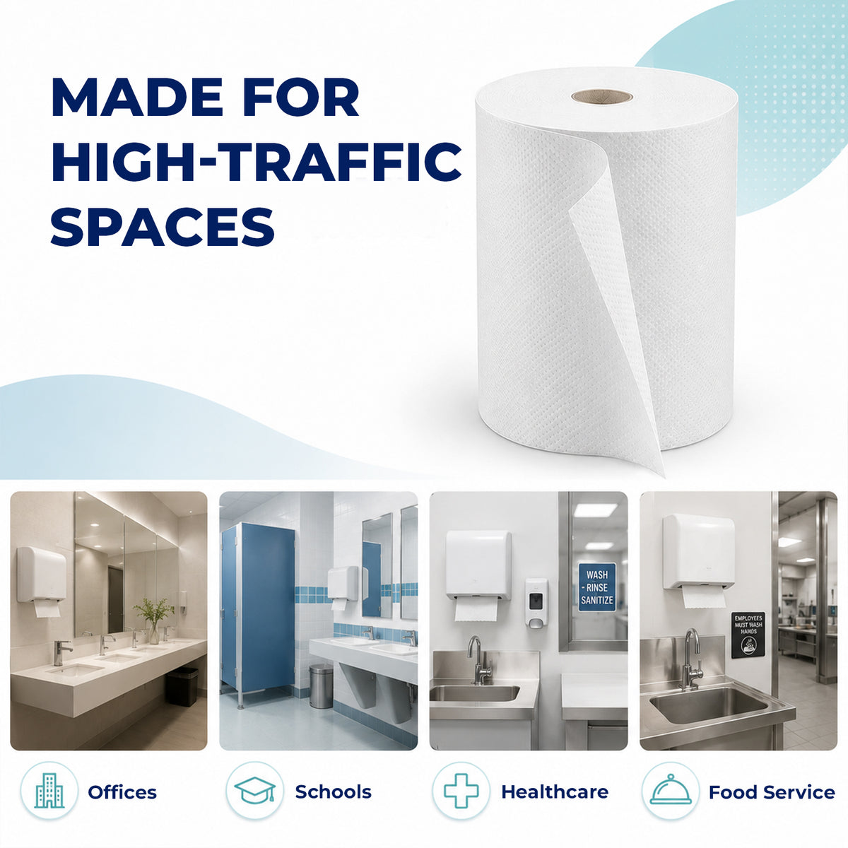 White Hardwound Paper Hand Roll Towel, 10 in x 800 ft, 6 Rolls — product view 5