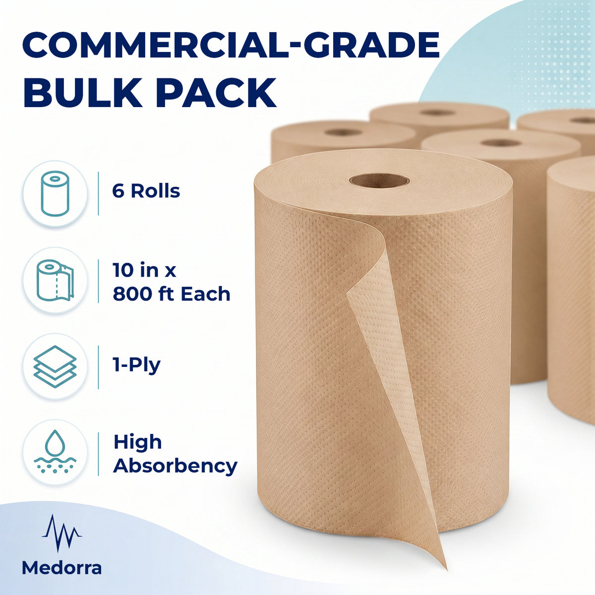 Universal Hardwound Paper Towel Rolls, Brown, 10 in x 800 ft, 6 Rolls — product view 2
