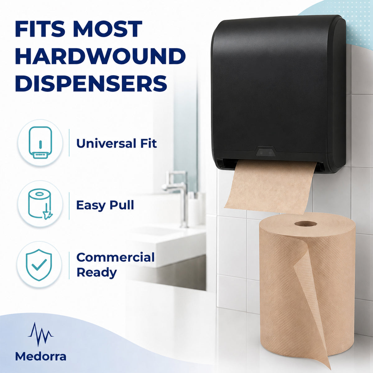 Universal Hardwound Paper Towel Rolls, Brown, 10 in x 800 ft, 6 Rolls — product view 4