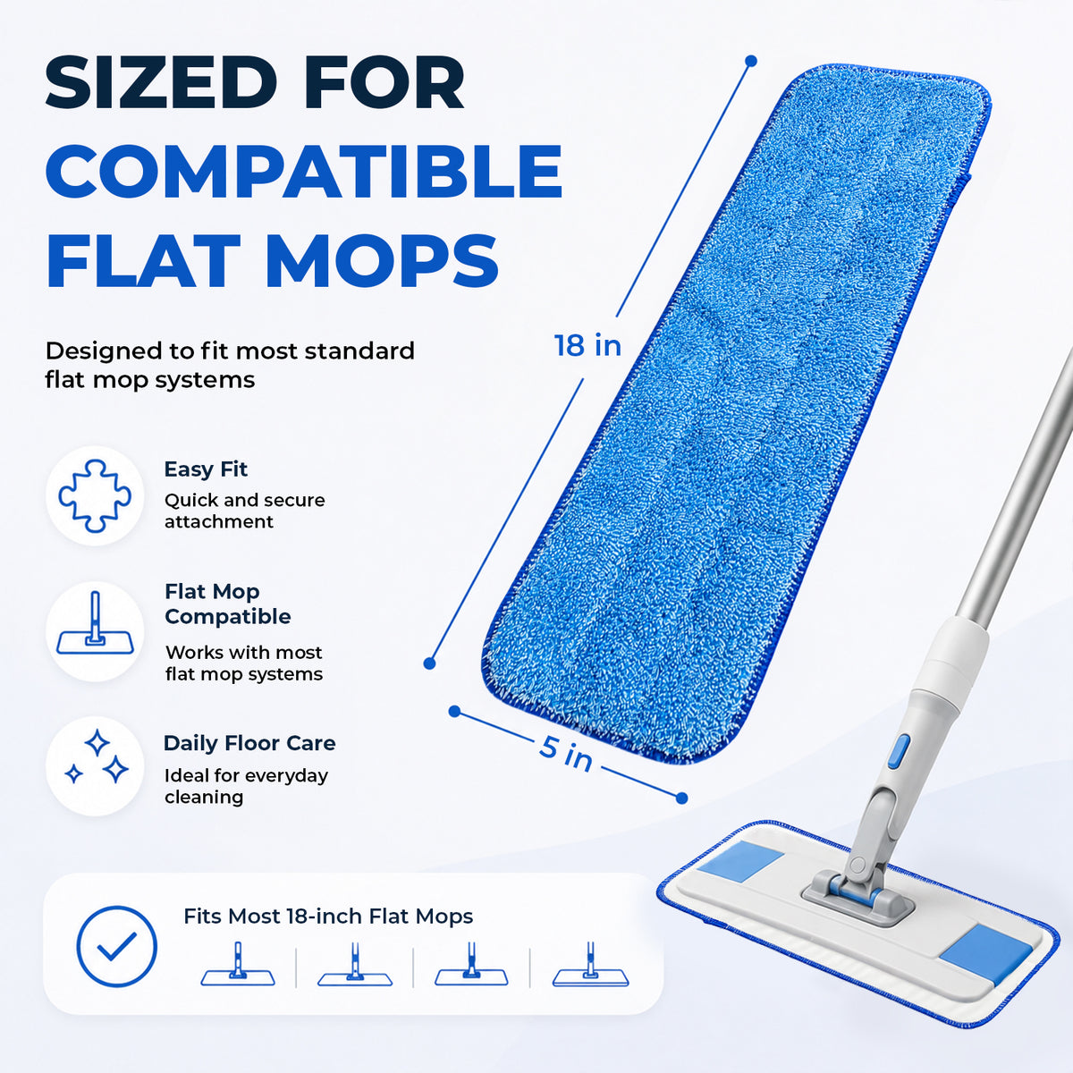 Microfiber mop Pads, 18 inch Pads (1PC) — product view 5
