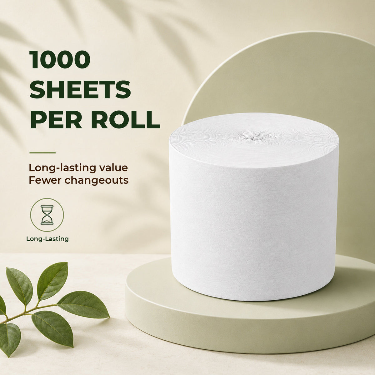 Coreless Toilet Tissue, 2-Ply, 1000 Sheets per Roll, 36 Rolls per Case — product view 3
