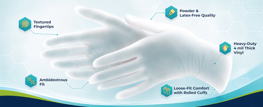 Clear Vinyl Gloves, Powder-Free, Latex-Free, 1000 Count Small — feature guide 2