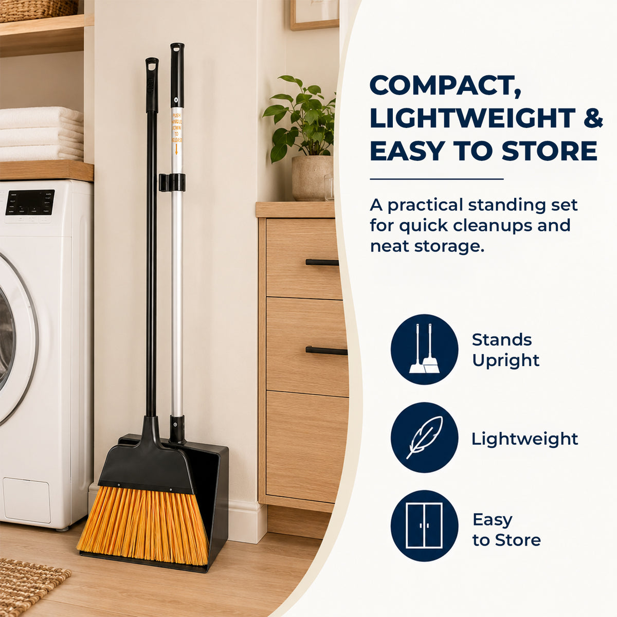 Broom and Dustpan Set with Long Handle — product view 5