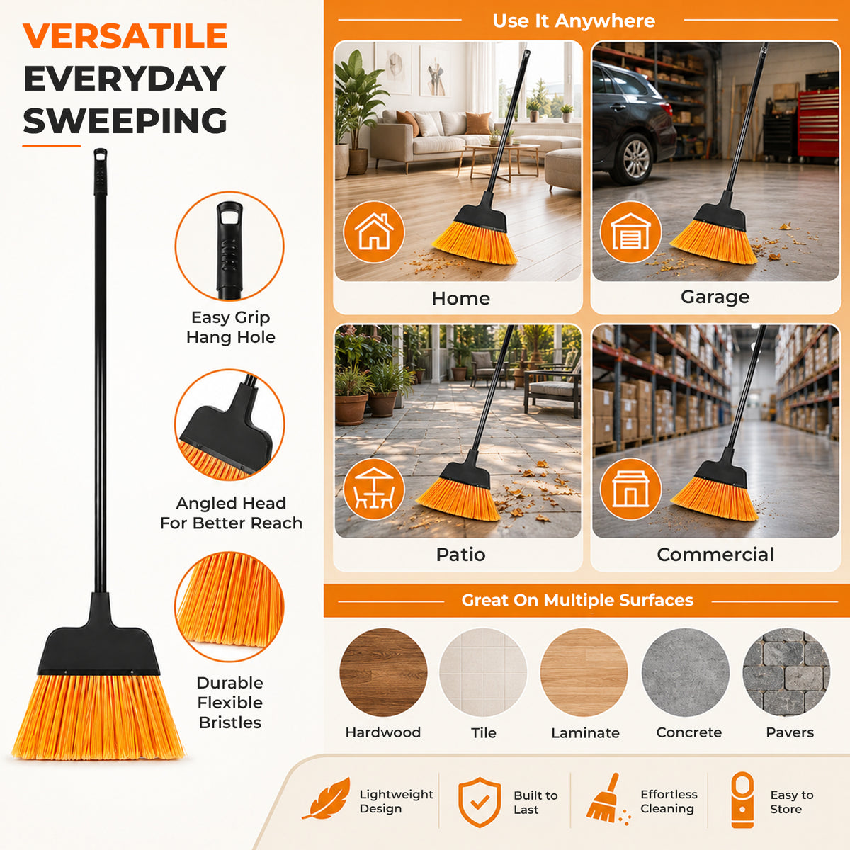 Medorra Long Handle Broom Pack of 1 — product view 6