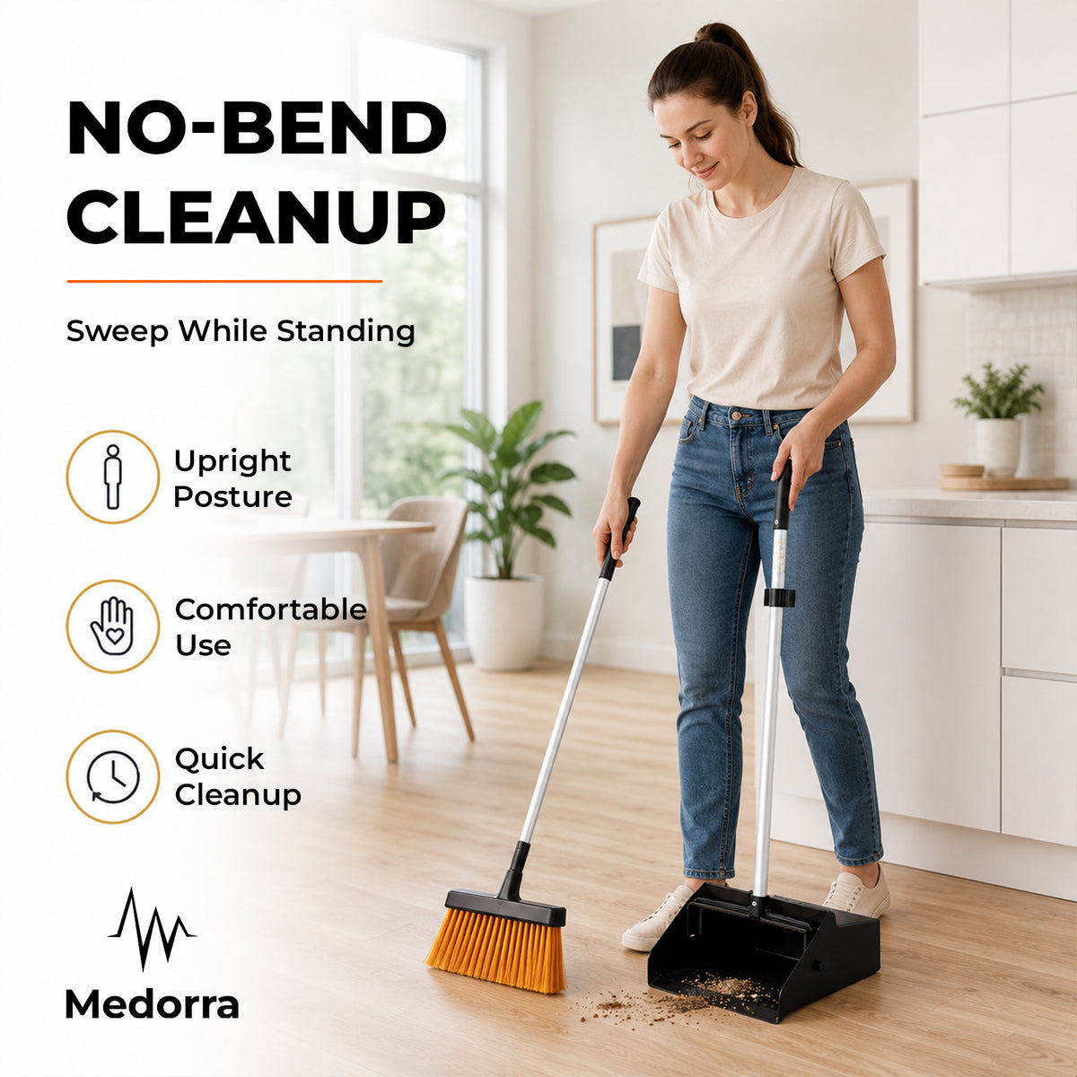 Long-Handle Serrated Dustpan Pack of 1 — product view 3