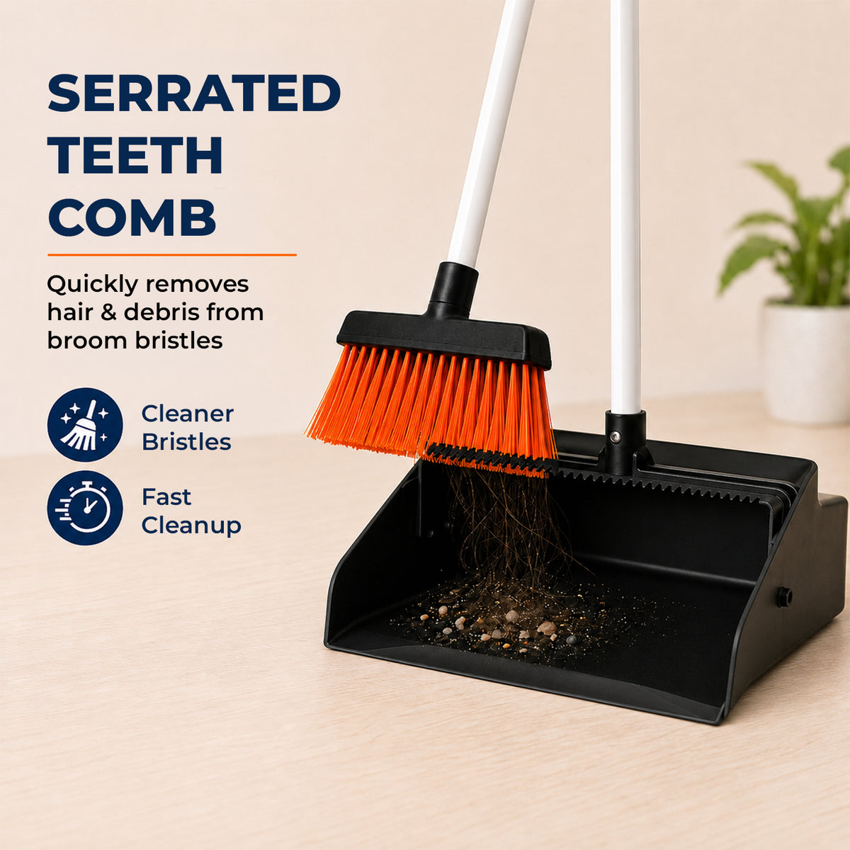 Long-Handle Serrated Dustpan Pack of 1 — product view 4