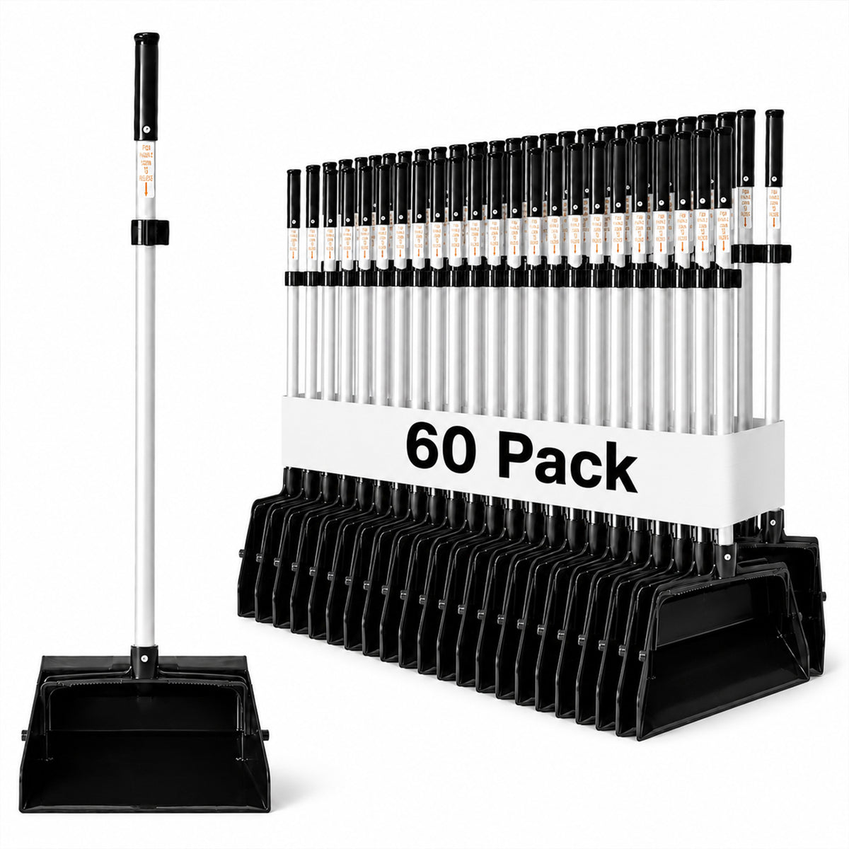 Long-Handle Serrated Dustpan Pack of 60 — product view 1