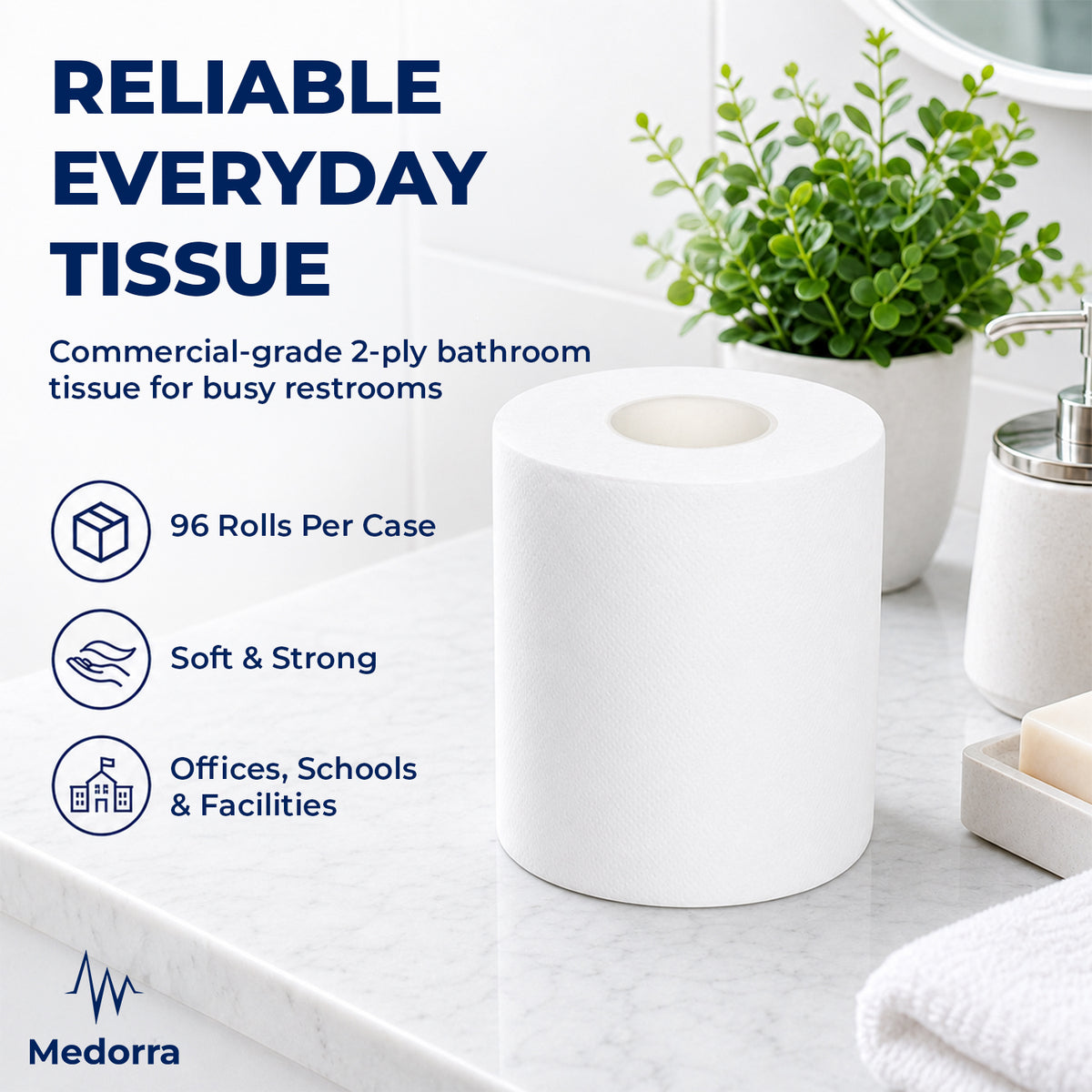 Commercial Toilet Tissue, 2-Ply 96 Rolls per Case — product view 2