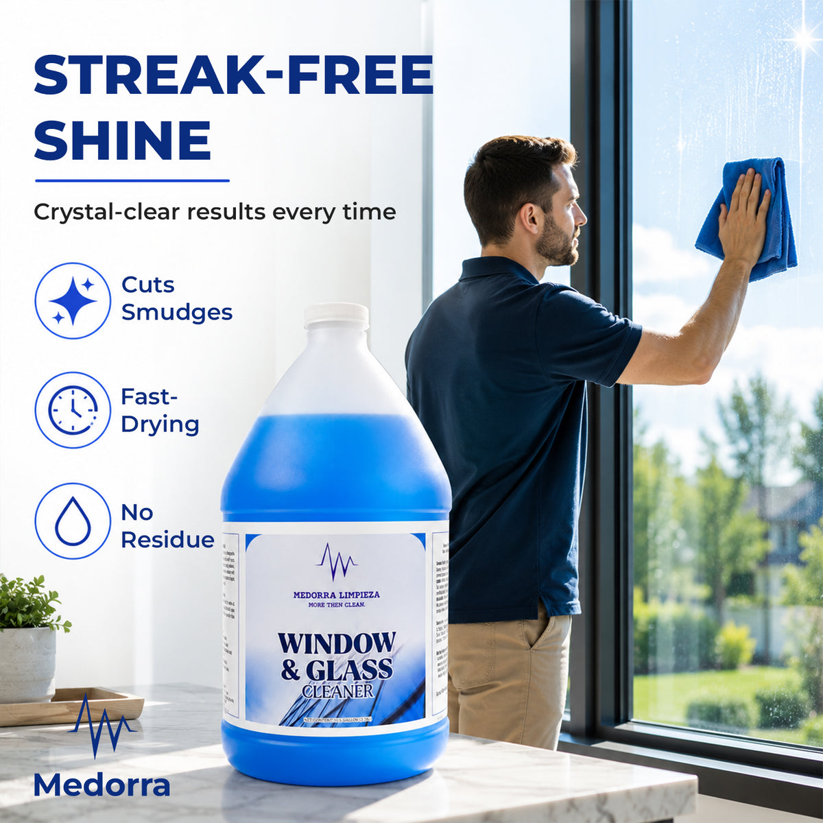 Window & Glass Cleaner, 1 Gallon, Case of 4 — product view 2