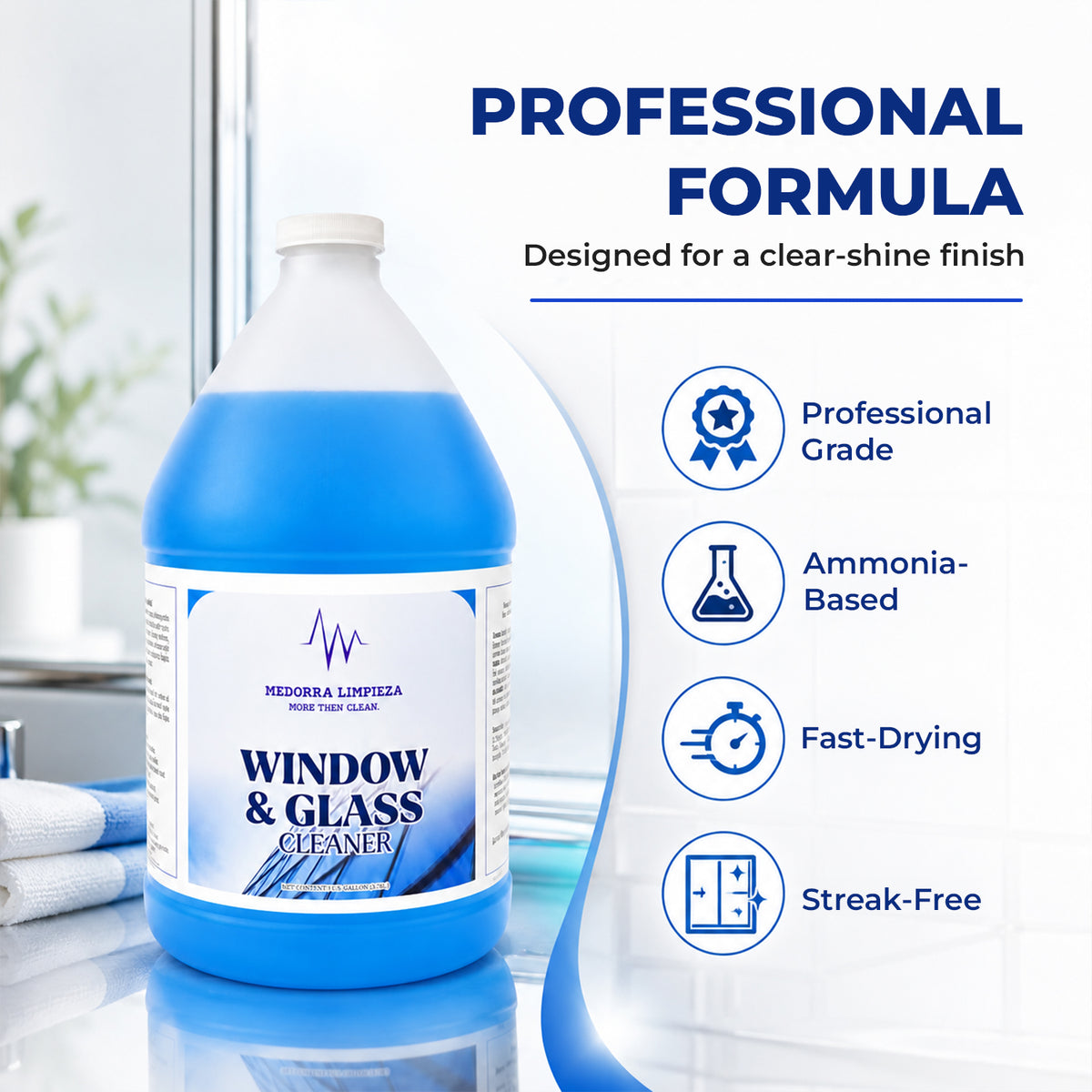 Window & Glass Cleaner, 1 Gallon, Case of 4 — product view 3